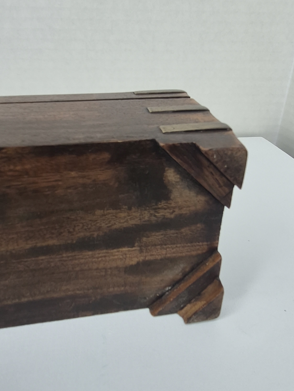 RARE Antique 19thC Rosewood Scribe Box w/ Hidden Drawer & Key - Picture 14 of 16